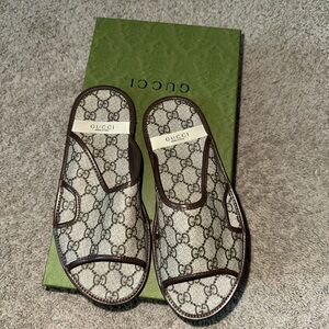 Gucci Men's Smotif Signature Supreme GG Granada Slide Sz 5 Men’s 7 Womens